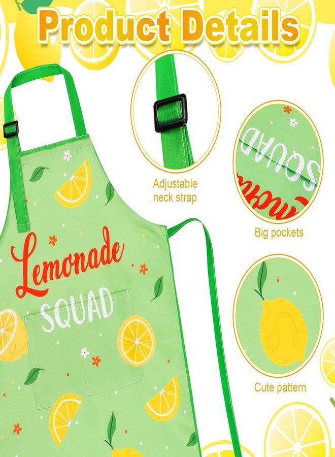XLSXEXCL 3 Pack Lemonade Stand Apron, Lemon kids Aprons with Pockets, Adjustable Lemonade Apron for Boys and Girls for Lemonade Stand Supplies, Summer Lemon Party Decor (3 Styles) - Image 3